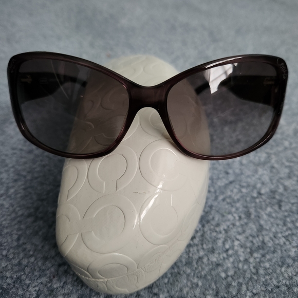 Coach Accessories - Coach Dark Purple Sunglasses With Logo